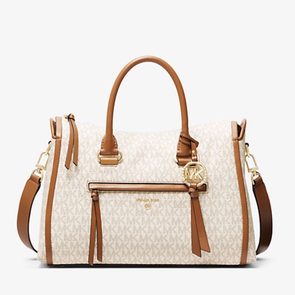 BRAND NEW Mercer Medium Signature Logo and Leather Belted Satchel - VANILLA - Picture 2 of 5